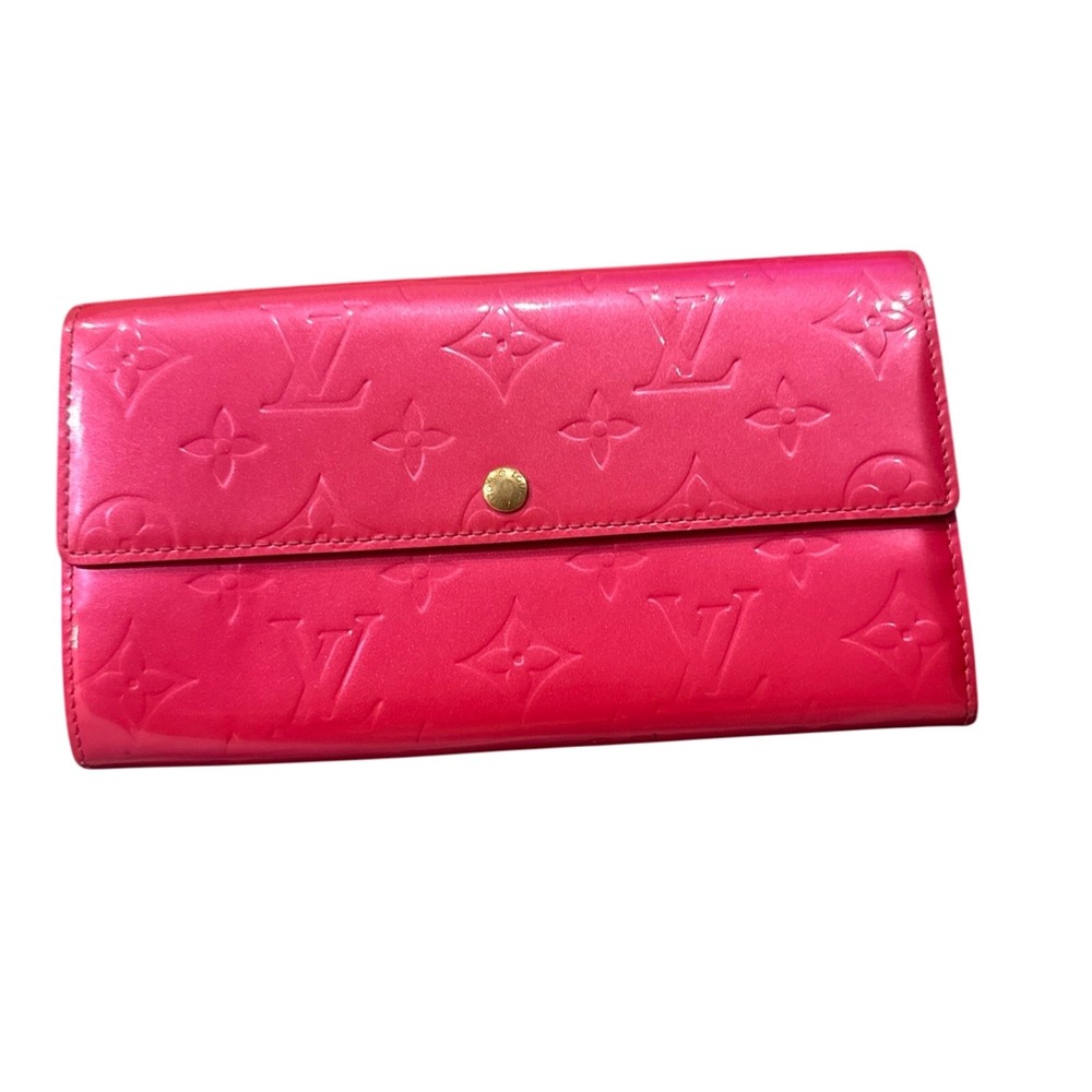 Louis Vuitton Monogram Vernis Sarah Wallet Rose Pop Pink. Authentic.